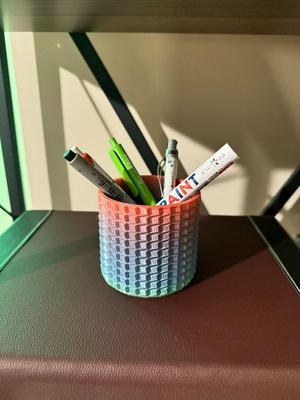 Modern Textured Pen Holder – 3D Printable