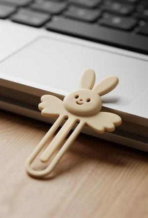 Cute Bunny Bookmark with Wings
