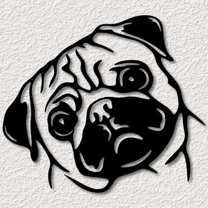 realistic Pug dog wall art pug puppy wall decor 2d art animal