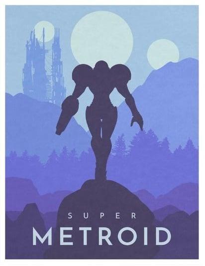 lithophane Poster Super Metroid Nintendo