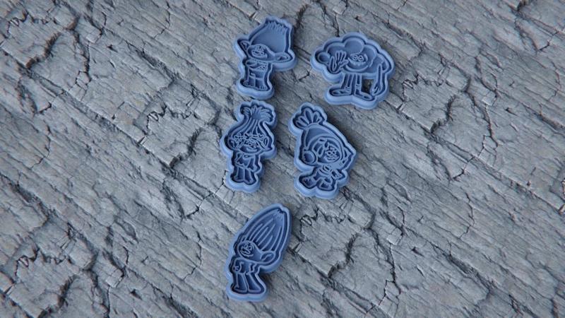 Trolls cookie cutter set of 5