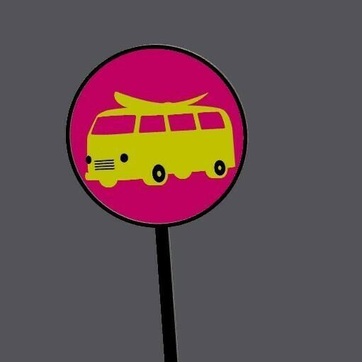 Cupcake Topper - party bus 14