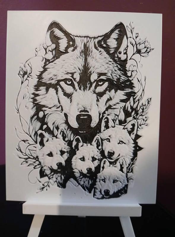 Hueforge Famille Loup without AMS