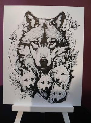 Hueforge Famille Loup without AMS