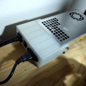 Lulzbot TAZ power supply endcap scaled for 450w p/2  REMIXed