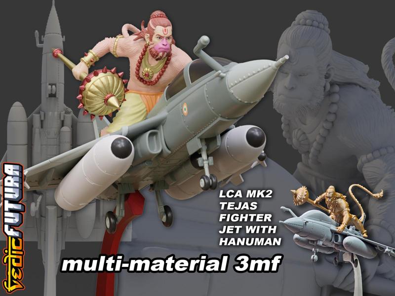 Indian LCA-Mk2 Tejas Fighter-Jet with Hanuman