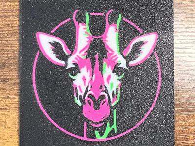 Neon Giraffe Coaster