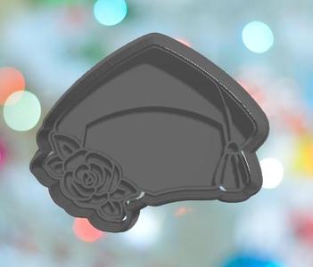 Graduation Floral Graduation Hat Cookie Cutter