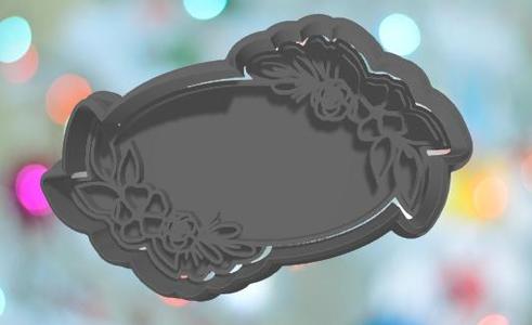 Floral Oval Plaque Cookie Cutter