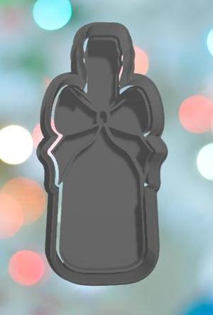Wedding Champagne Bottle With Bow Cookie Cutter