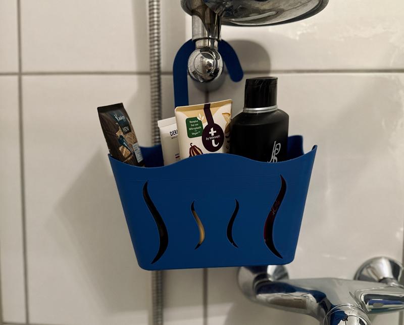 Shower Basket Caddy/Hanger with Wavy Pattern