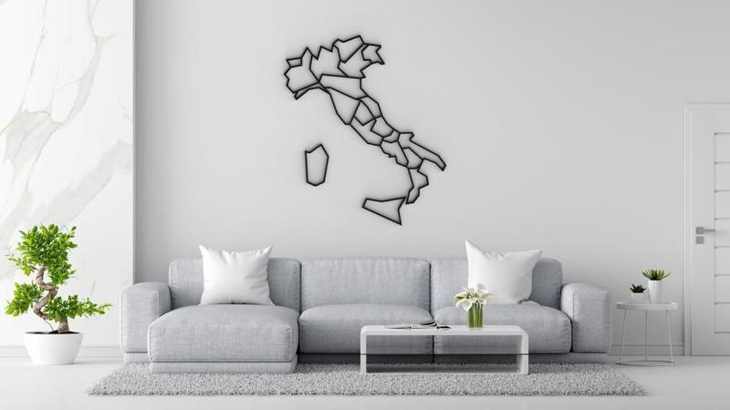 Italy geometric line wall art map