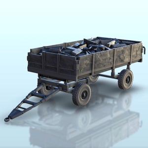 Wood log cart - World War Two Industrial 28mm 15mm 20mm