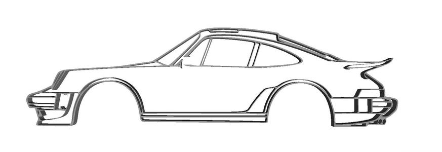 Retro 90s Porsche 911 Car Silhouette – Printable Wall Art / Decor