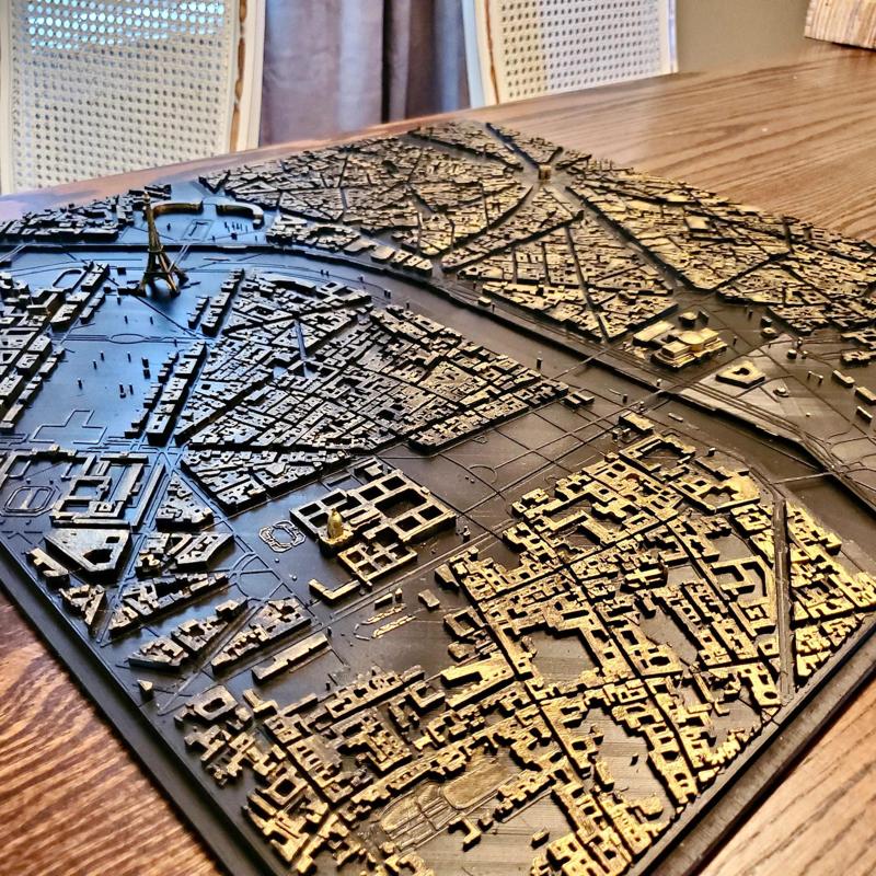 3D Paris | Digital Files | 3D STL File | Paris 3D Map | 3D City Art | 3D Printed Landmark | Model of Paris Skyline | 3D Art