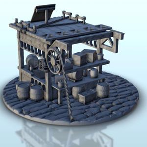 Wooden workshop on pavement 5 - Hobbit medieval scenery terrain wargame