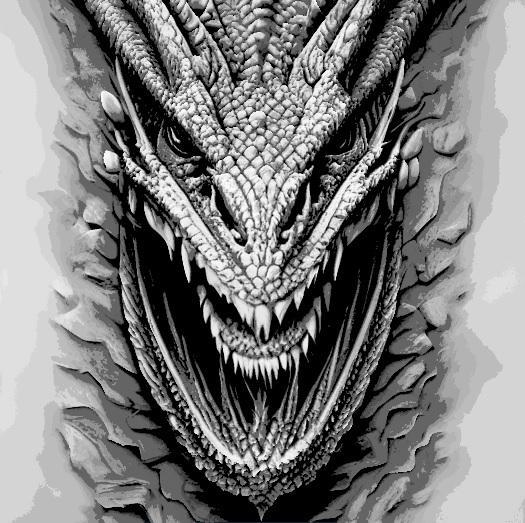 HueForge - Dragon - Grayscale