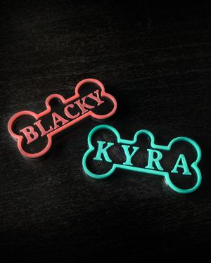 Dog bone tag - Dog bone tag - Pet name tag