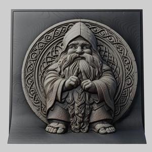Lord of Rings Gimli 3d printer relief medallion stone tablet obj stl