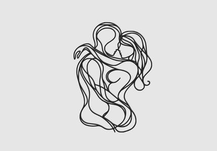 Couple Wall decor line art