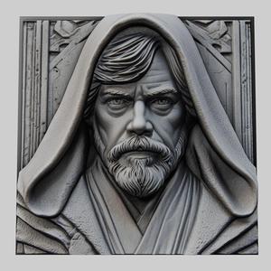 Star Wars Luke Skywalker 3d printer relief medallion stone tablet obj stl