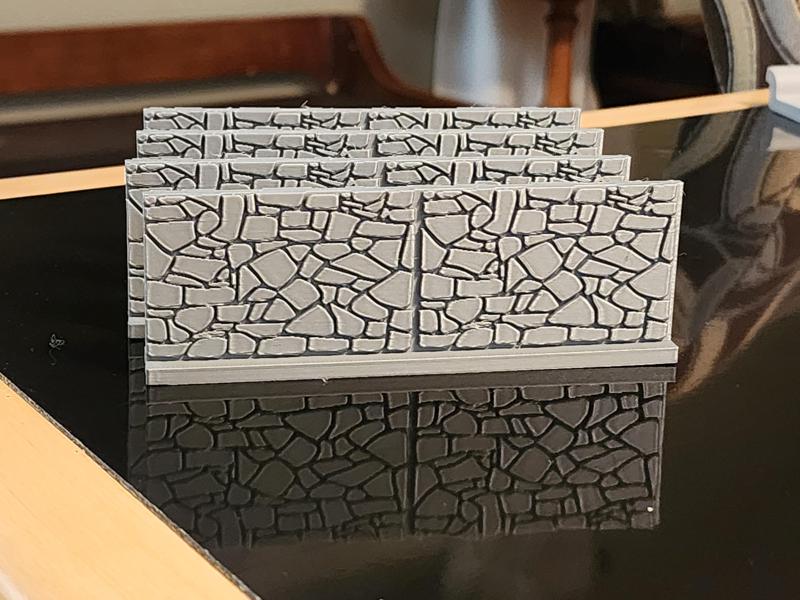 28 MM Stone Wall - Support-Free for Tabletop Gaming