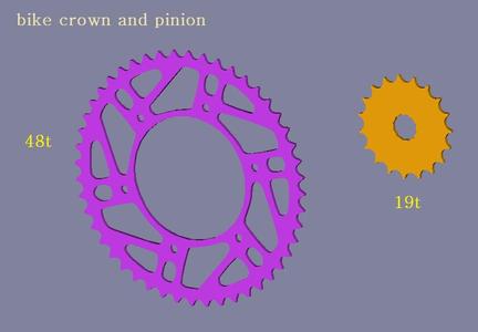 bike crown and pinion