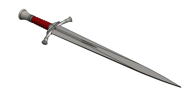Boromir's Sword form Lord of the Rings (Andúril) Full Size, 8x8 Bed Printable