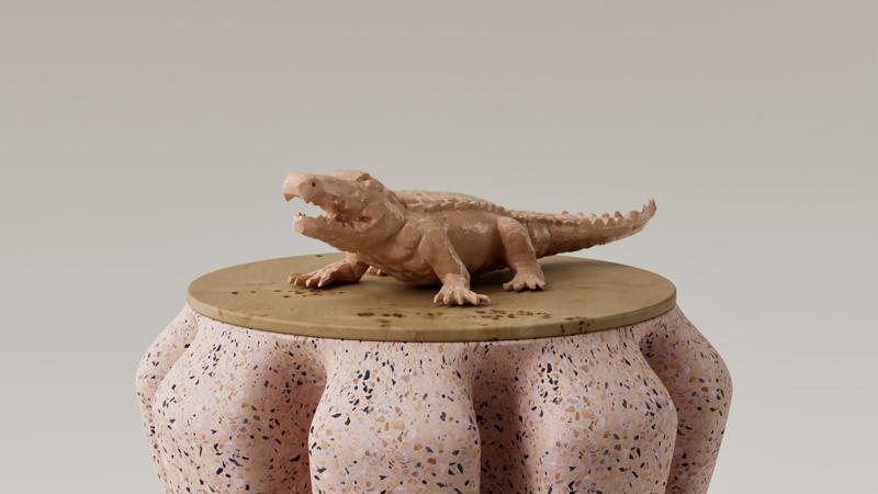 Sculpture - Crocodile - low poly