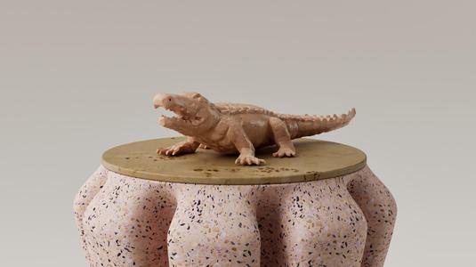 Sculpture - Crocodile - low poly