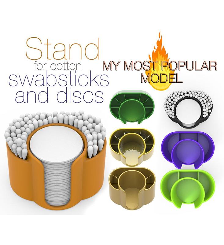 Stand for cotton swabsticks and discs