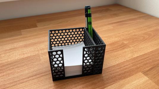 note block stand with pen compartment