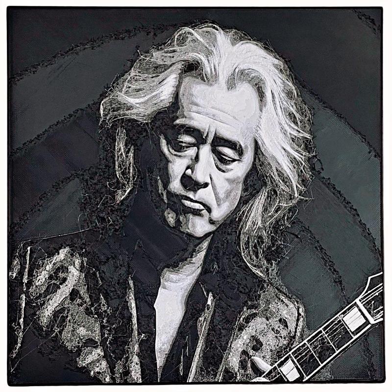 Jimmy Page - 8"x8" 3D Rock Series Wall Art