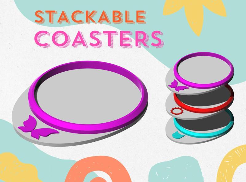 S.C. - Stackable Coasters - Butterfly