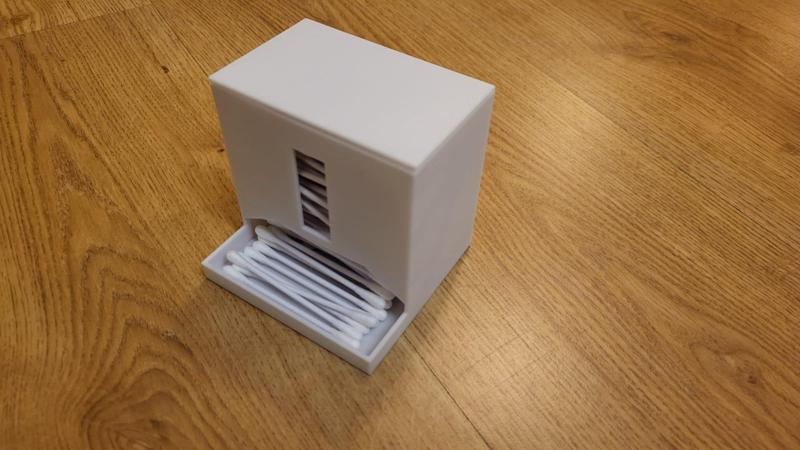 Cotton bud dispenser box for complete pack