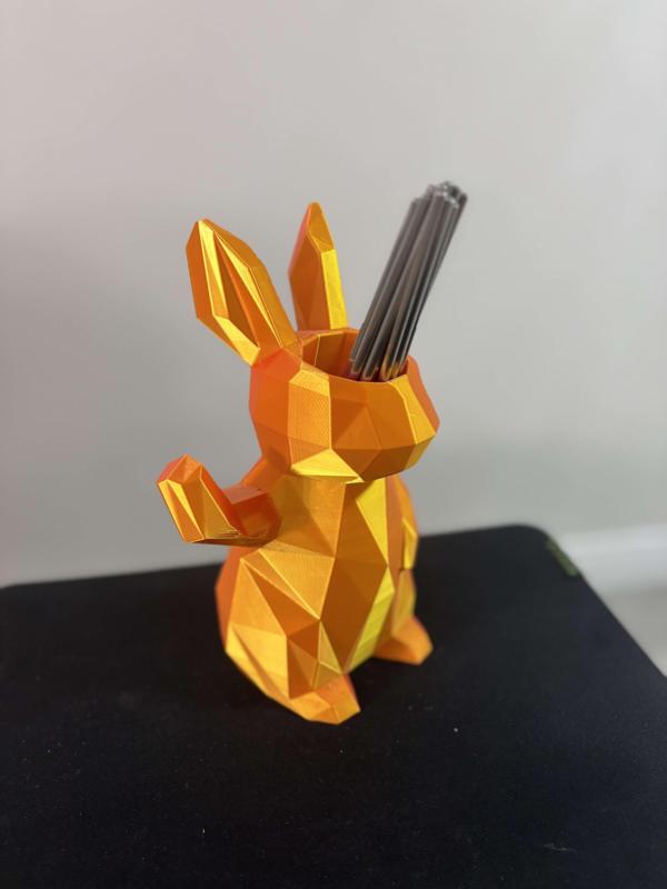 Low-Poly Bunny Utensil & Pencil Holder