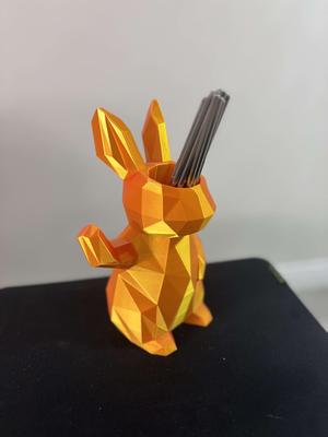 Low-Poly Bunny Utensil & Pencil Holder
