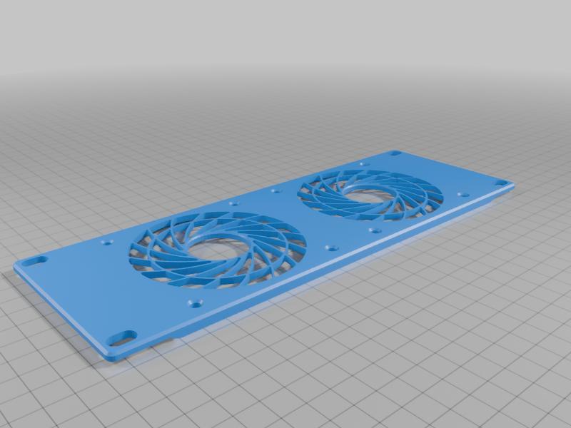 2U 80mm dual fan panel for 10inch home lab. Fits PRUSA I3