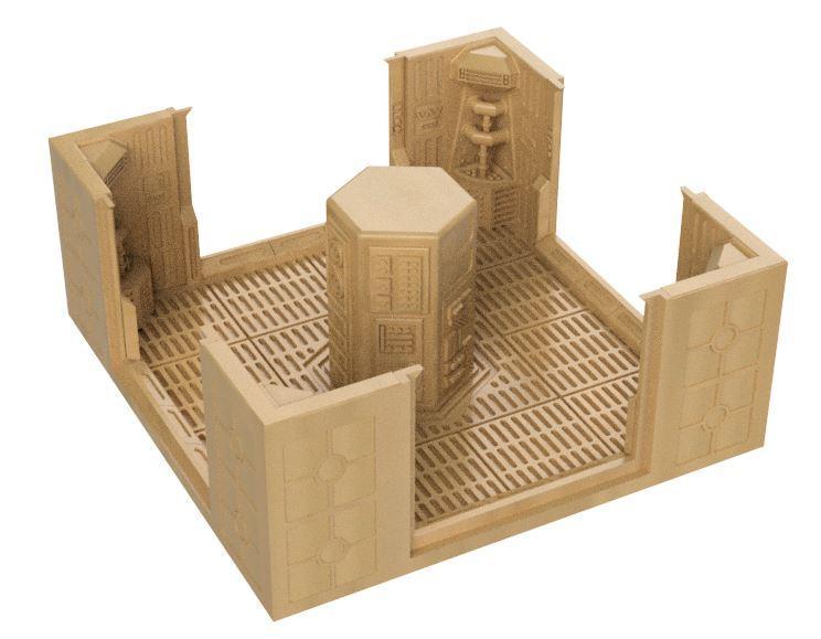 Sci Fi Corridor 4-way with Computer Room