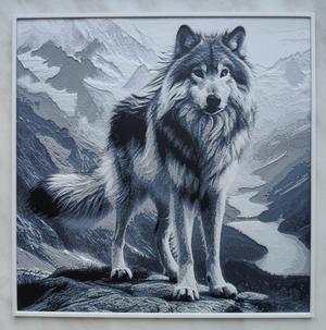 Wolf on mountain - Hueforge