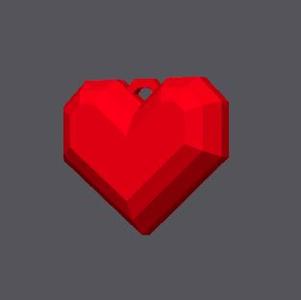 Low poly heart keychain