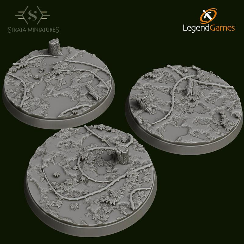 Strata Miniatures - Forest Bases 50mm Round x3