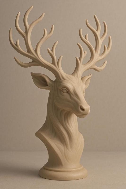 Elegant Antlered Deer Head – High-Quality 3D Model