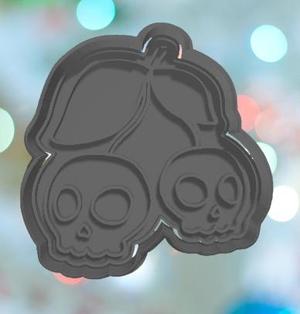 Retro Halloween Cherry Skull Cookie Cutter