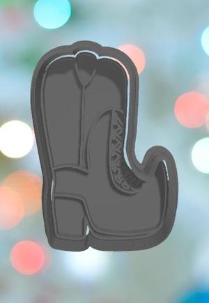Western Halloween Witchy Cowboy Boot Cookie Cutter