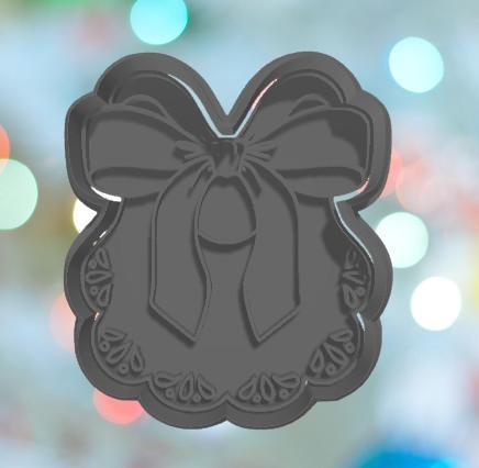 Baby Shower Lace Bib With Bow Cookie Cutter