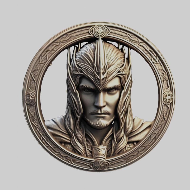 Legolas Lord of Rings Medallion for CNC Router Laser & 3D Printer