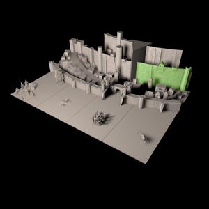 City 2nd Level Curved Walls - Bundle - STL Files