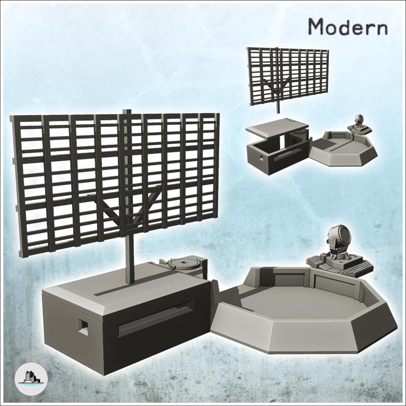 Radar installation with light spot, bunker and air defense site (15) - Modern WW2 WW1 World War Diaroma Wargaming RPG Mini Hobby