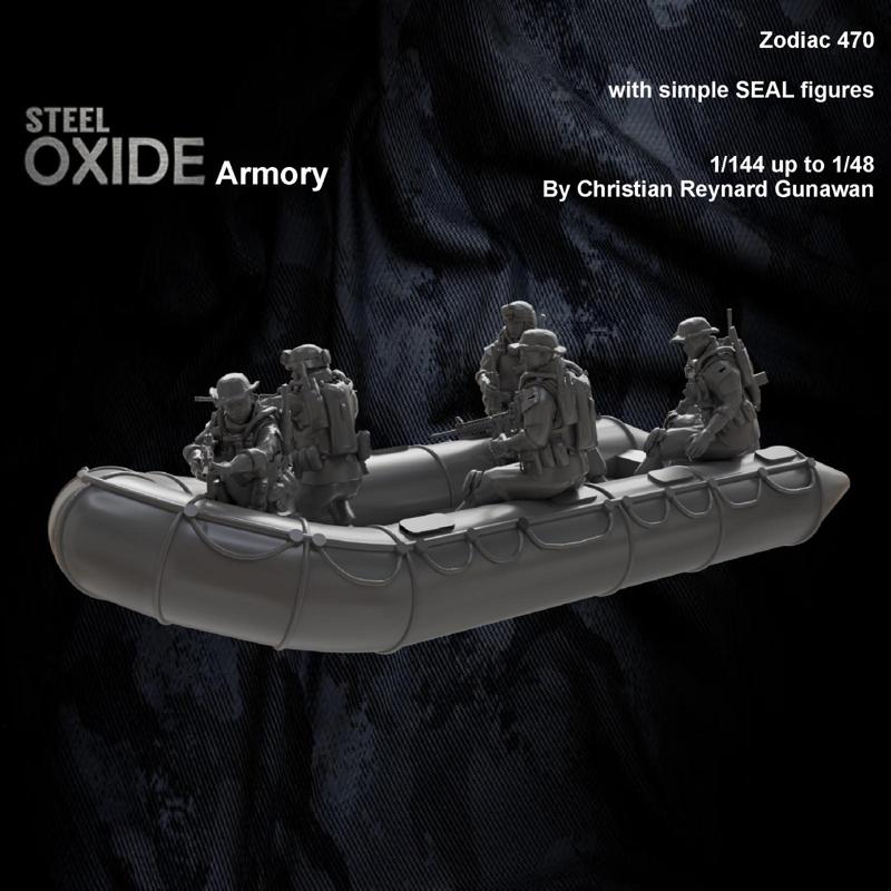 Zodiac 470 FC470 combat rubber raiding craft with crew